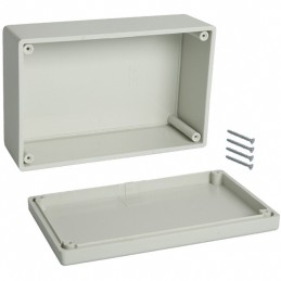 1 pcs : 1594ESGY - Box Plastic Gray Cover Included 6.575' L x 4.213' W (167.01mm x 107.01mm) X 2.555' (64.90mm)