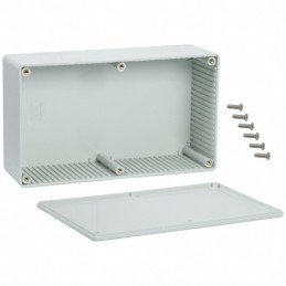 1 pcs : 1591EGY - Box Plastic Gray Cover Included 7.480' L x 4.331' W (189.99mm x 110.01mm) X 2.386' (60.60mm)