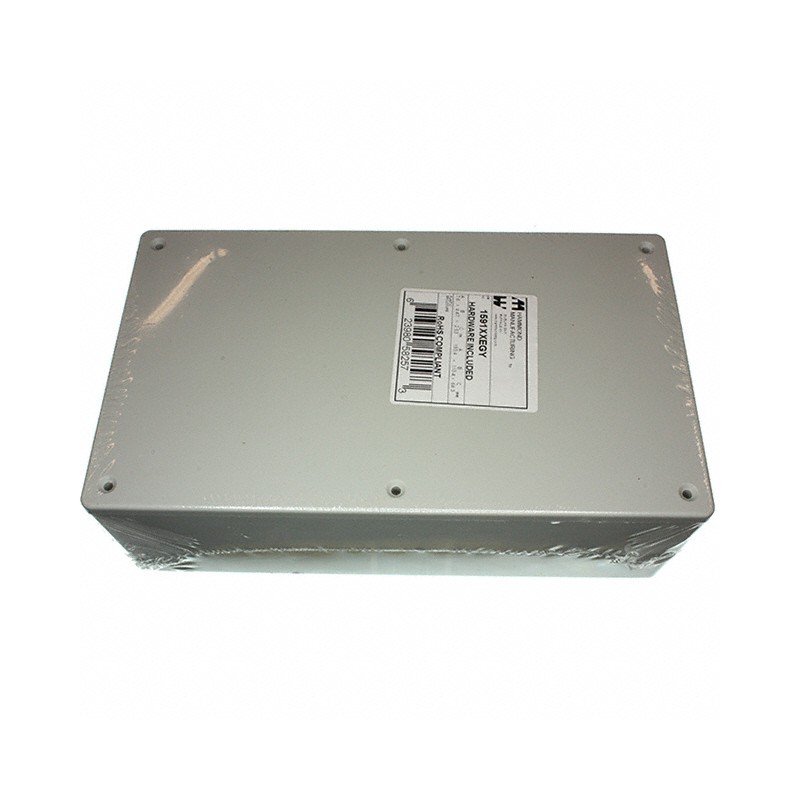 1 pcs : 1591XXEGY - Box Plastic Gray Cover Included 7.615' L x 4.465' W (193.42mm x 113.41mm) X 2.470' (62.74mm)