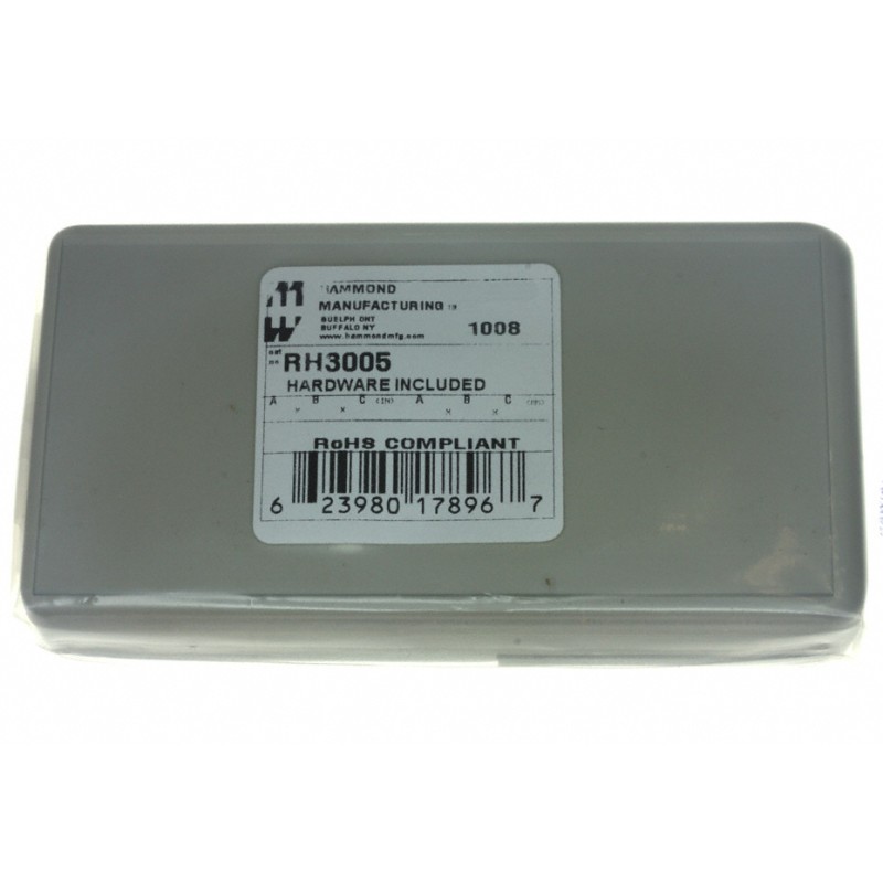 1 pcs : RH3005 - Box Plastic Gray Hand Held, Split Sides 5.120' L x 2.660' W (130.05mm x 67.56mm) X 0.980' (24.89mm)
