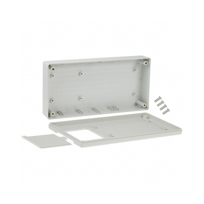 1 pcs : 1599HGYBAT - Box Plastic Gray Hand Held, Split Sides 8.661' L x 4.331' W (219.99mm x 110.01mm) X 1.762' (44.75mm)