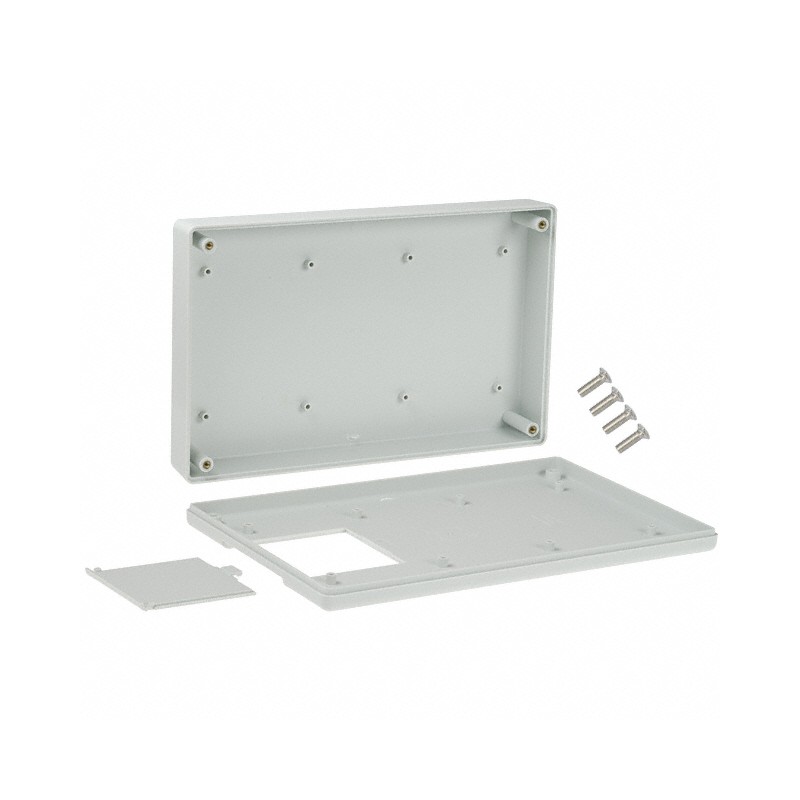 1 pcs : 1599KGYBAT - Box Plastic Gray Hand Held, Split Sides 8.661' L x 5.512' W (219.99mm x 140.00mm) X 1.575' (40.00mm)