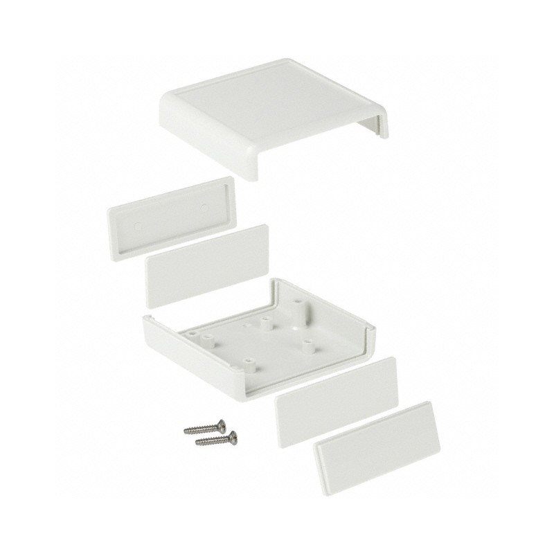 1 pcs : 1593KGY - Box Plastic Gray Hand Held, Split Sides and End Panel(s) 2.647' L x 2.607' W (67.23mm x 66.22mm) X 1.102' (27.