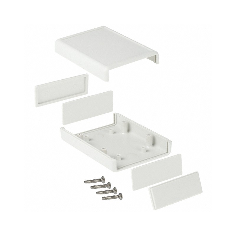 1 pcs : 1593LGY - Box Plastic Gray Hand Held, Split Sides and End Panel(s) 3.631' L x 2.607' W (92.23mm x 66.22mm) X 1.102' (27.