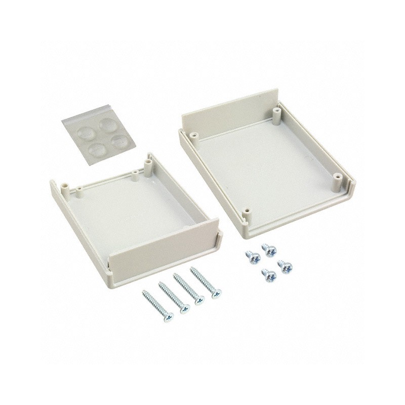 1 pcs : 1593BBGY - Box Plastic Gray Hand Held, Split Sides and End Panel(s) 3.752' L x 3.044' W (95.31mm x 77.31mm) X 1.181' (30