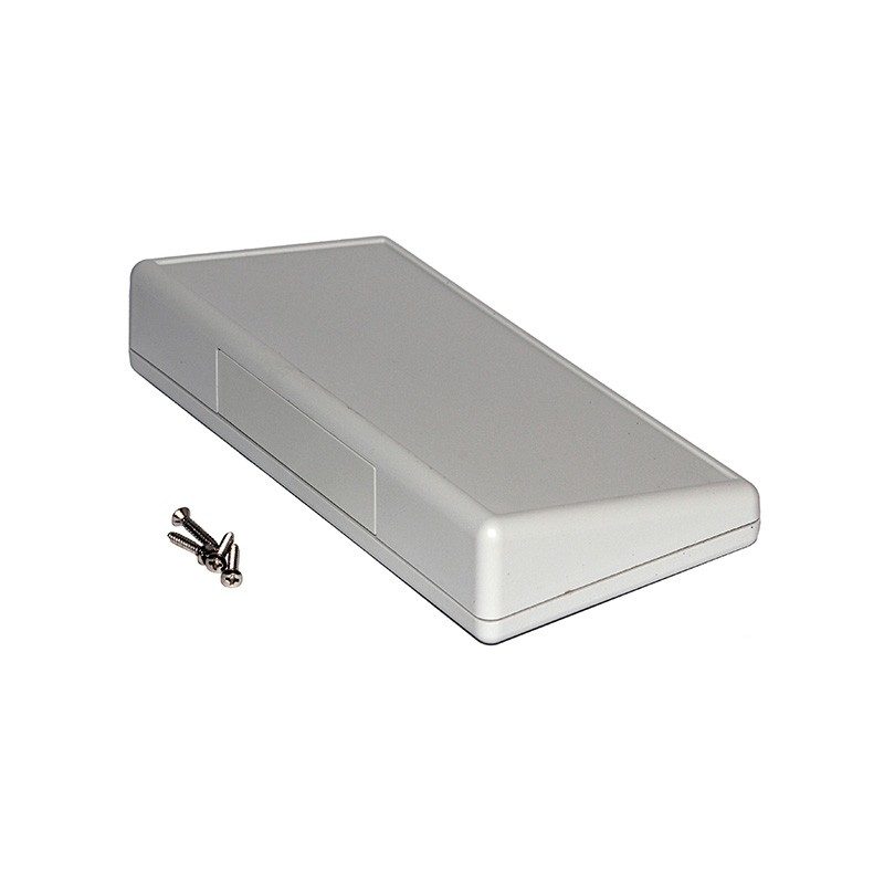 1 pcs : 1599ESTSGY - Box Plastic Gray Hand Held, Split Sides, Slanted Top 6.693' L x 3.366' W (170.00mm x 85.50mm) X 1.339' (34.