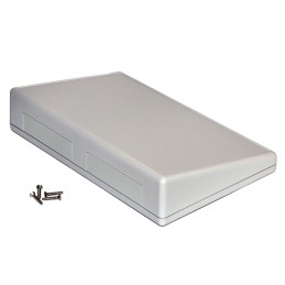 1 pcs : 1599KSTSGY - Box Plastic Gray Hand Held, Split Sides, Slanted Top 8.661' L x 5.512' W (219.99mm x 140.00mm) X 1.811' (46