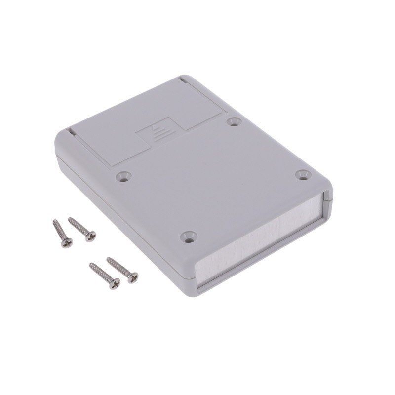 1 pcs : 1593SALGY - Box Plastic Gray Split Sides and End Panel(s) 3.620' L x 2.620' W (91.95mm x 66.55mm) X 0.830' (21.08mm)