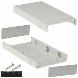 1 pcs : 1598ASGY - Box Plastic Gray Split Sides and End Panel(s) 6.161' L x 3.677' W (156.49mm x 93.40mm) X 1.378' (35.00mm)