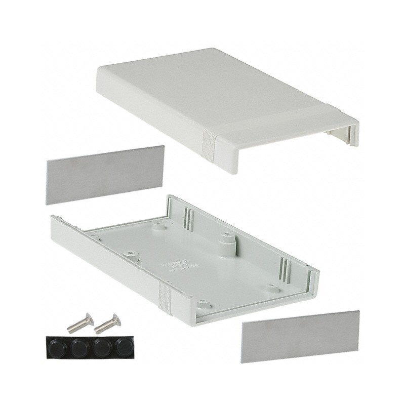 1 pcs : 1598AGY - Box Plastic Gray Split Sides and End Panel(s) 6.161' L x 3.677' W (156.49mm x 93.40mm) X 1.378' (35.00mm)