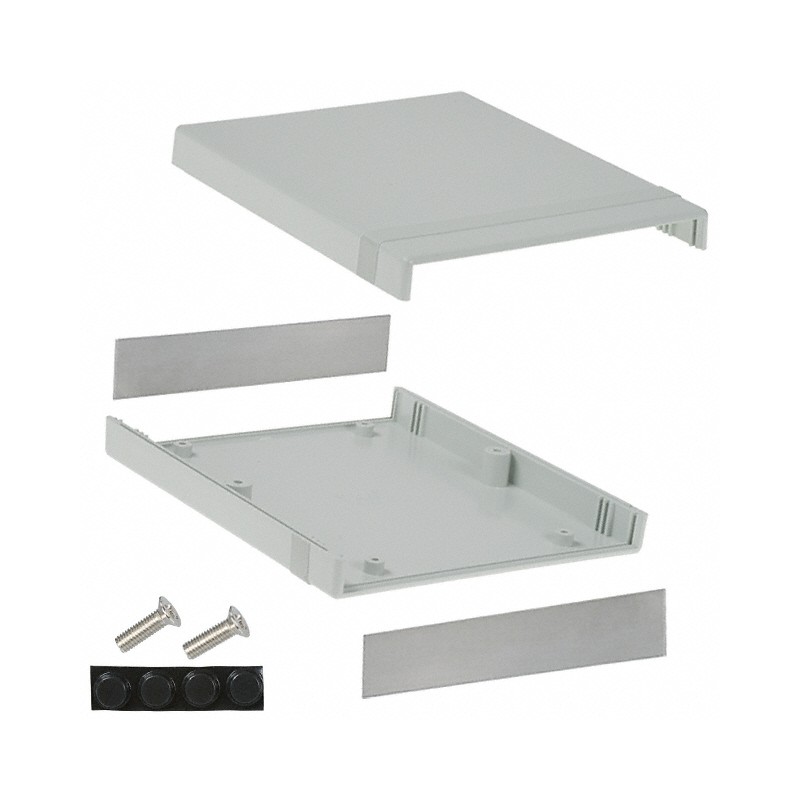 1 pcs : 1598BBGY - Box Plastic Gray Split Sides and End Panel(s) 7.047' L x 6.083' W (178.99mm x 154.51mm) X 1.378' (35.00mm)