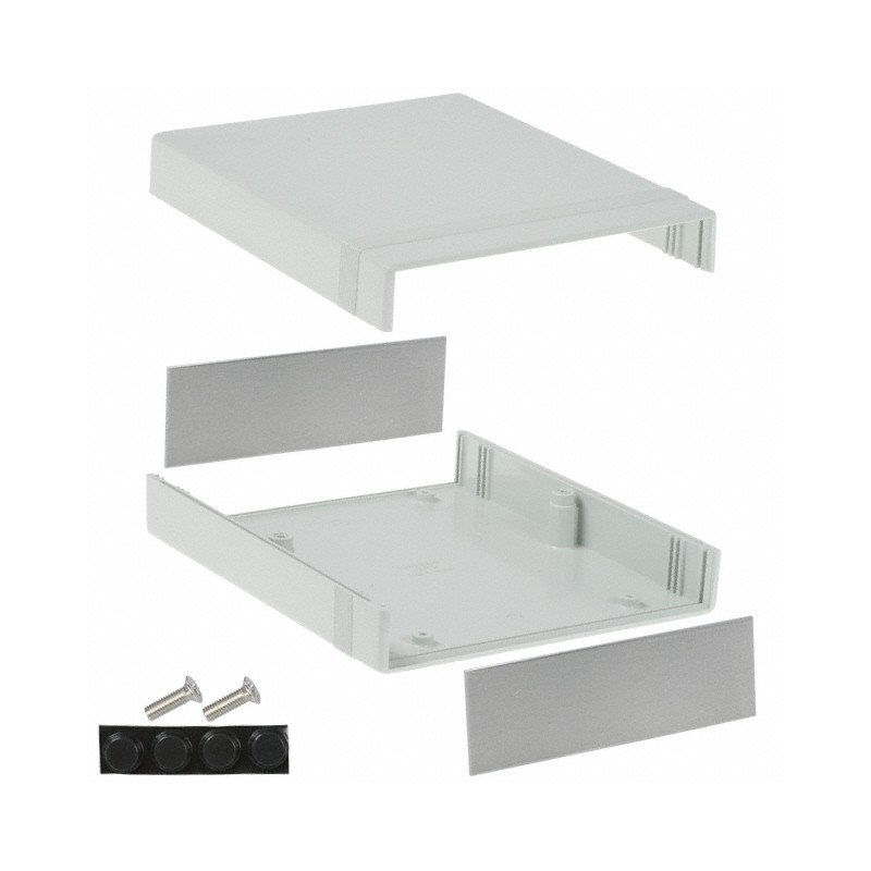 1 pcs : 1598CGY - Box Plastic Gray Split Sides and End Panel(s) 7.067' L x 6.063' W (179.50mm x 154.00mm) X 2.008' (51.00mm)