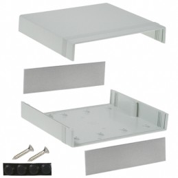 1 pcs : 1598DSGY - Box Plastic Gray Split Sides and End Panel(s) 8.075' L x 7.077' W (205.11mm x 179.76mm) X 2.488' (63.20mm)
