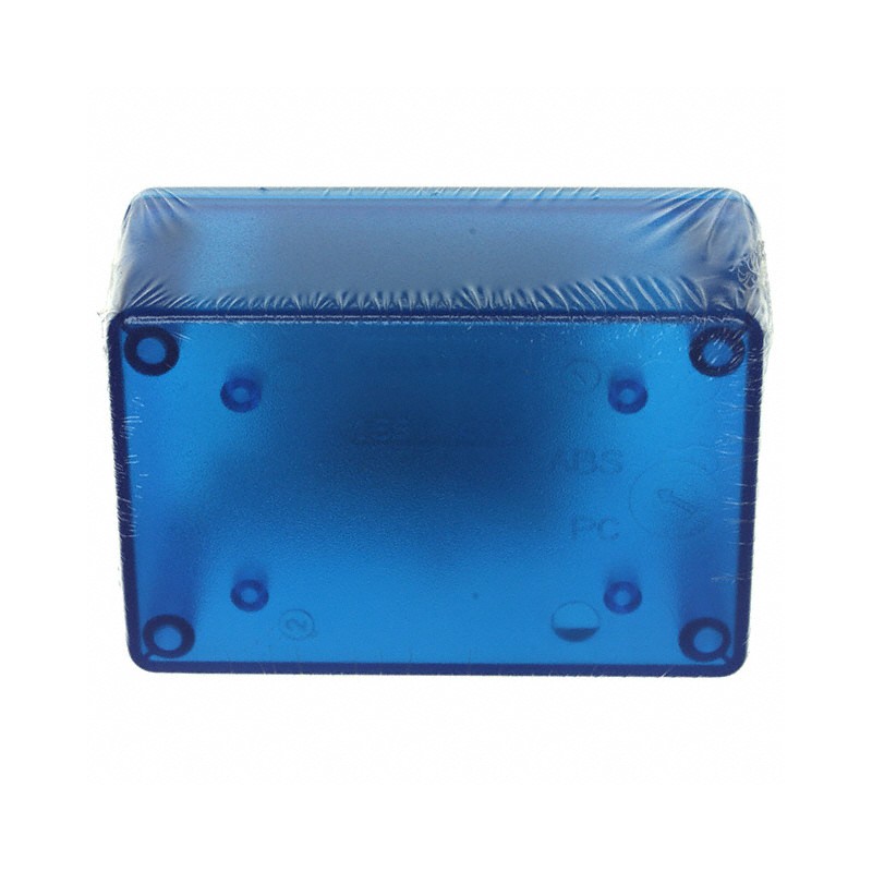 1 pcs : 1591XXLTBU - Box Plastic Translucent - Blue Cover Included 3.427' L x 2.279' W (87.05mm x 57.89mm) X 1.604' (40.75mm)