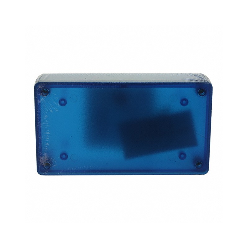 1 pcs : 1591XXBTBU - Box Plastic Translucent - Blue Cover Included 4.481' L x 2.493' W (113.82mm x 63.32mm) X 1.289' (32.74mm)