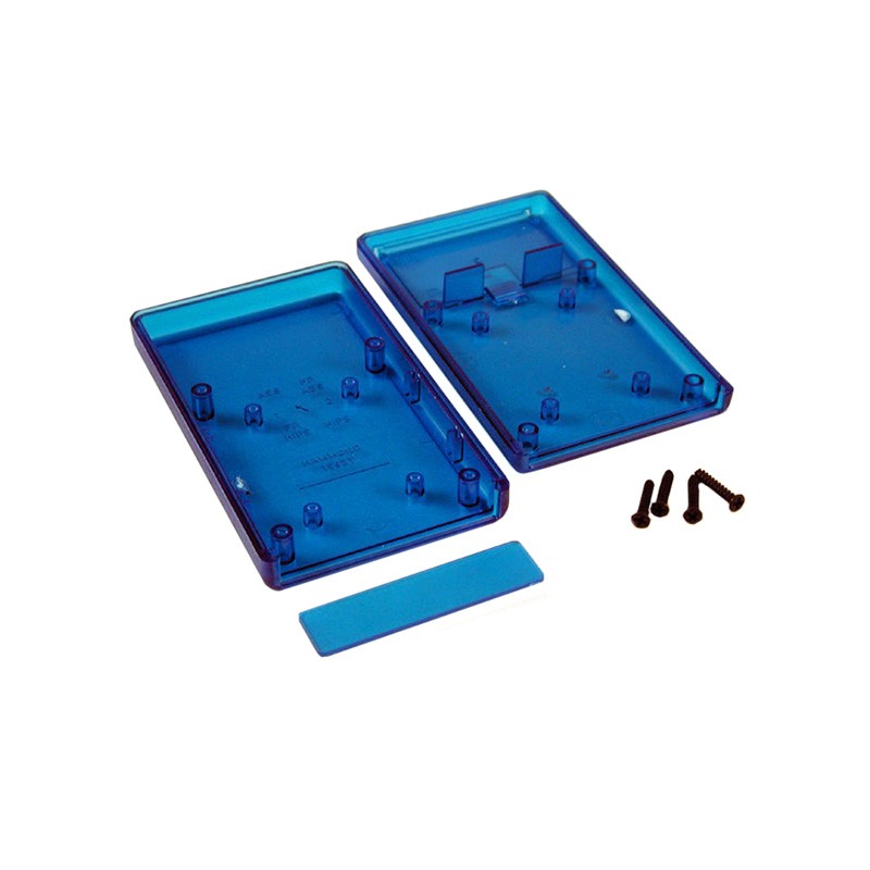 1 pcs : 1593TTBU - Box Plastic Translucent - Blue Hand Held, End Panel and Cover 4.409' L x 2.618' W (111.99mm x 66.50mm) X 0.82