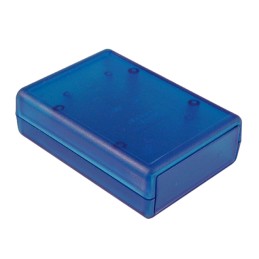 1 pcs : 1593LTBU - Box Plastic Translucent - Blue Hand Held, Split Sides and End Panel(s) 3.631' L x 2.607' W (92.23mm x 66.22mm
