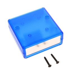 1 pcs : 1593KALTBU - Box Plastic Translucent - Blue Split Sides and End Panel(s) 2.650' L x 2.610' W (67.31mm x 66.29mm) X 1.100