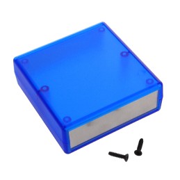 1 pcs : 1593ARALTBU - Box Plastic Translucent - Blue Split Sides and End Panel(s) 2.990' L x 2.910' W (75.95mm x 73.91mm) X 1.06