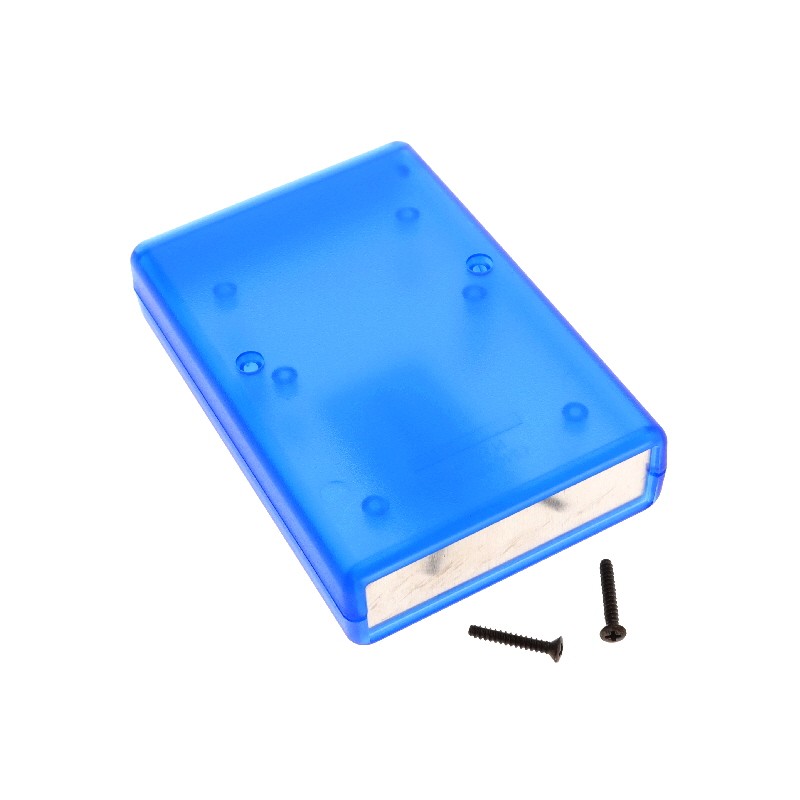 1 pcs : 1593NALTBU - Box Plastic Translucent - Blue Split Sides and End Panel(s) 4.380' L x 2.950' W (111.25mm x 74.93mm) X 0.99