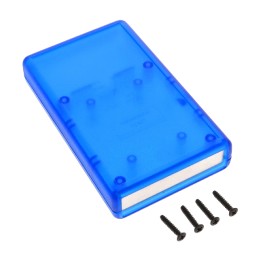 1 pcs : 1593TALTBU - Box Plastic Translucent - Blue Split Sides and End Panel(s) 4.410' L x 2.620' W (112.01mm x 66.55mm) X 0.83