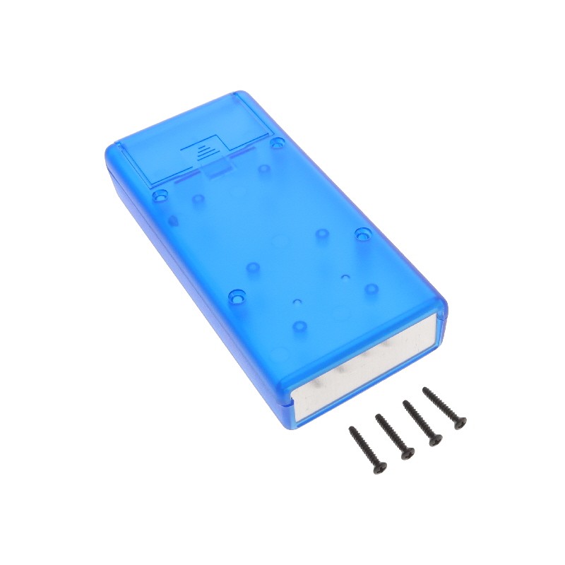 1 pcs : 1593YALTBU - Box Plastic Translucent - Blue Split Sides and End Panel(s) 5.510' L x 2.600' W (139.95mm x 66.04mm) X 1.10