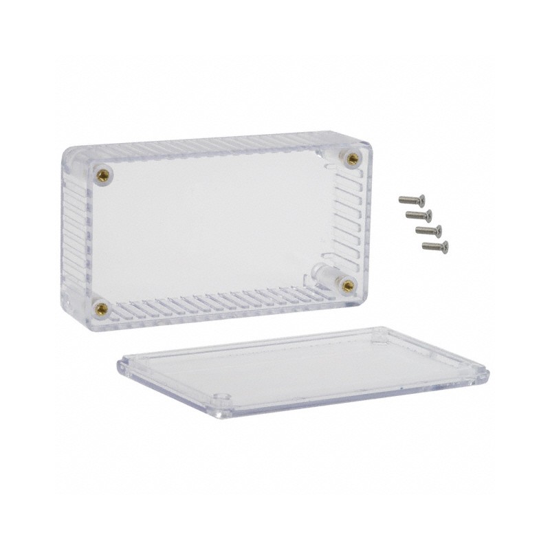 1 pcs : 1591BTCL - Box Plastic Translucent - Clear Cover Included 4.409' L x 2.441' W (111.99mm x 62.00mm) X 1.213' (30.81mm)