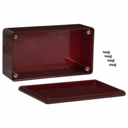 1 pcs : 1591CTRD - Box Plastic Translucent - Red Cover Included 4.724' L x 2.559' W (120.00mm x 65.00mm) X 1.567' (39.80mm)