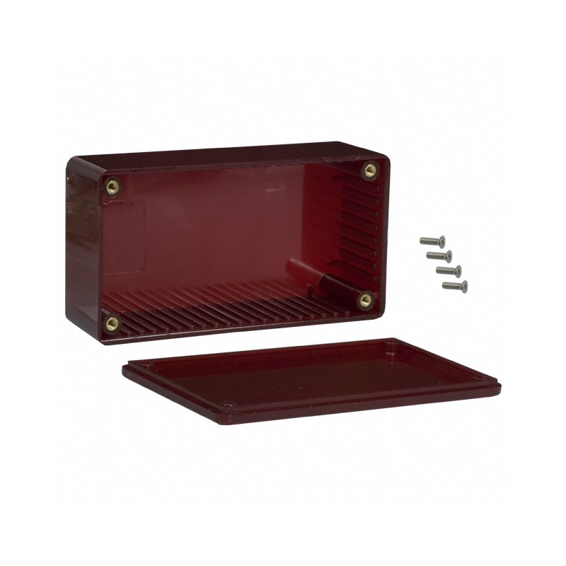 1 pcs : 1591CTRD - Box Plastic Translucent - Red Cover Included 4.724' L x 2.559' W (120.00mm x 65.00mm) X 1.567' (39.80mm)