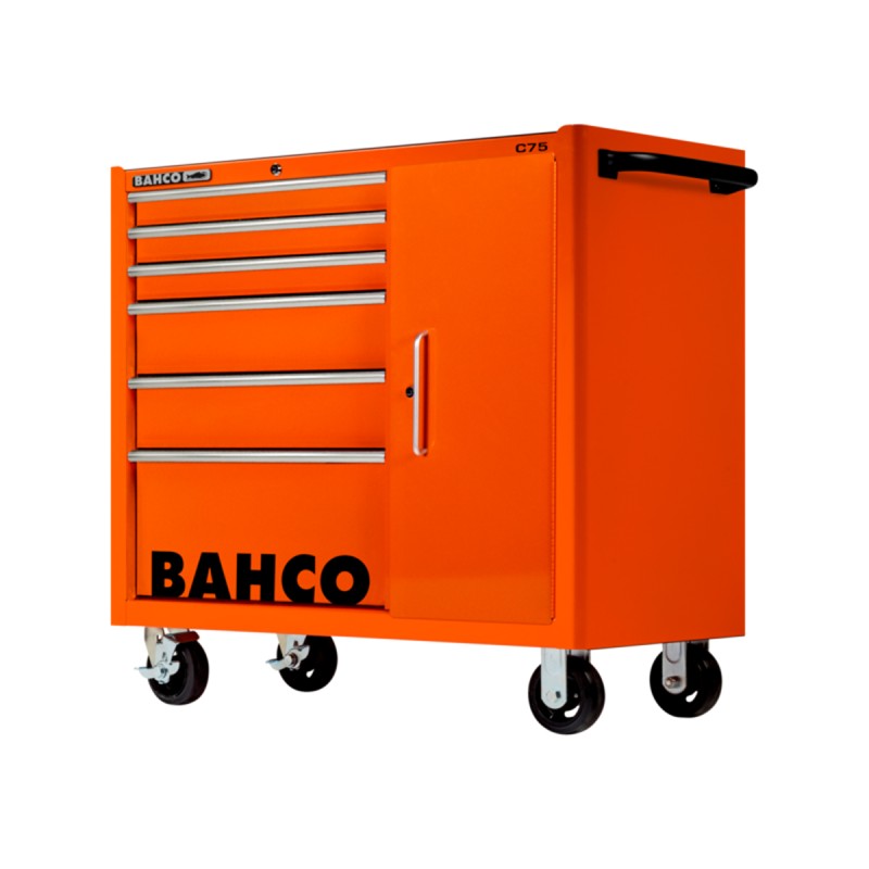 1 pcs - Bahco 6 drawer Stainless Steel (Top) Wheeled Tool Chest, 985mm x 1016mm x 501mm