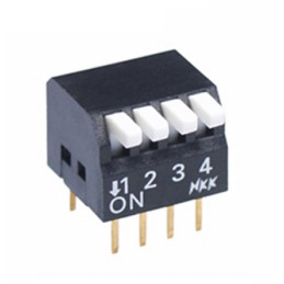 5 pcs - NKK Switches 4 Way PCB, Through Hole Piano Dip Switch SPST, Piano Actuator