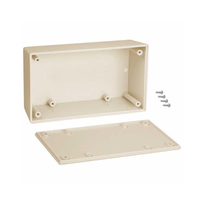 1 pcs : 053,AL - Box Plastic, ABS Almond Hand Held, Cover Included 5.620' L x 3.250' W (142.75mm x 82.55mm) X 1.900' (48.26mm)