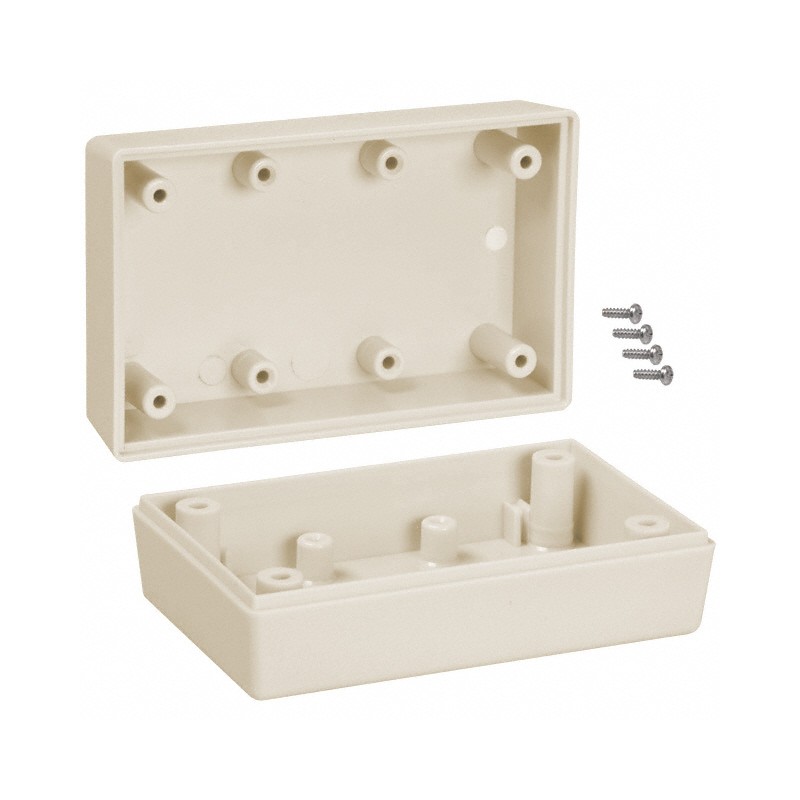 1 pcs : 111,AL - Box Plastic, ABS Almond Hand Held, Split Sides 3.600' L x 2.250' W (91.44mm x 57.15mm) X 1.500' (38.10mm)