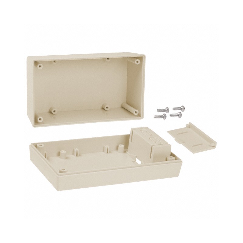 1 pcs : 253I,AL - Box Plastic, ABS Almond Hand Held, Split Sides 5.620' L x 3.250' W (142.75mm x 82.55mm) X 2.500' (63.50mm)