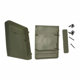 1 pcs : M4,AL - Box Plastic, ABS Almond Hand Held, Split Sides and End Panel(s) 2.800' L x 2.200' W (71.12mm x 55.88mm) X 0.710'