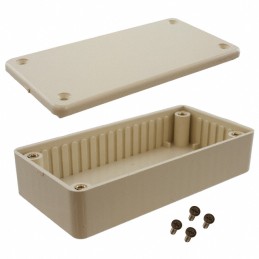 1 pcs : 1591ABG - Box Plastic, ABS Beige Cover Included 3.937' L x 1.969' W (100.00mm x 50.00mm) X 0.977' (24.82mm)