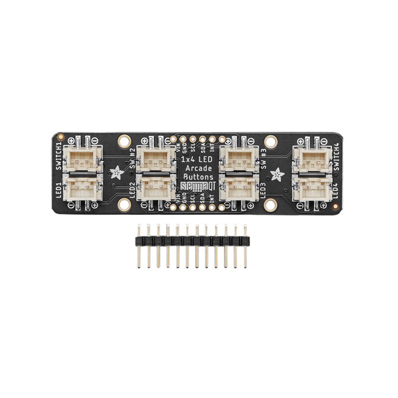1 pcs : 5296 - STEMMA QT LED ARCADE BUTTON 1X4