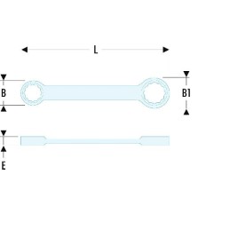 1 pcs - Facom Ring Spanner, 6mm, Metric, Double Ended, 120 mm Overall