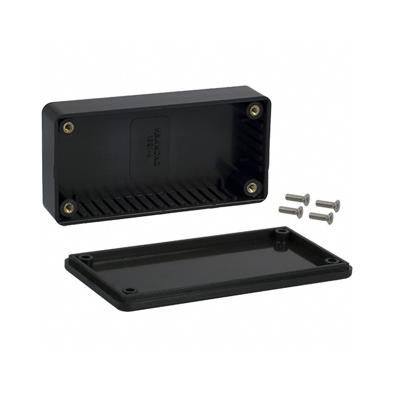 1 pcs : 1591ABK - Box Plastic, ABS Black Cover Included 3.937' L x 1.969' W (100.00mm x 50.00mm) X 0.977' (24.82mm)