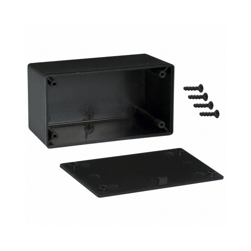 1 pcs : CU-793 - Box Plastic, ABS Black Cover Included 4.105' L x 2.230' W (104.27mm x 56.64mm) X 2.000' (50.80mm)