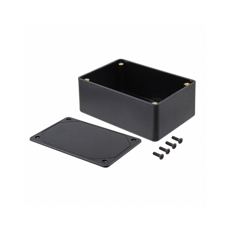 1 pcs : CU-3281 - Box Plastic, ABS Black Cover Included 4.604' L x 3.104' W (116.94mm x 78.84mm) X 1.872' (47.55mm)