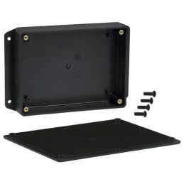 1 pcs : CUR-3287-MB - Box Plastic, ABS Black Cover Included 6.112' L x 4.612' W (155.24mm x 117.14mm) X 1.356' (34.44mm)