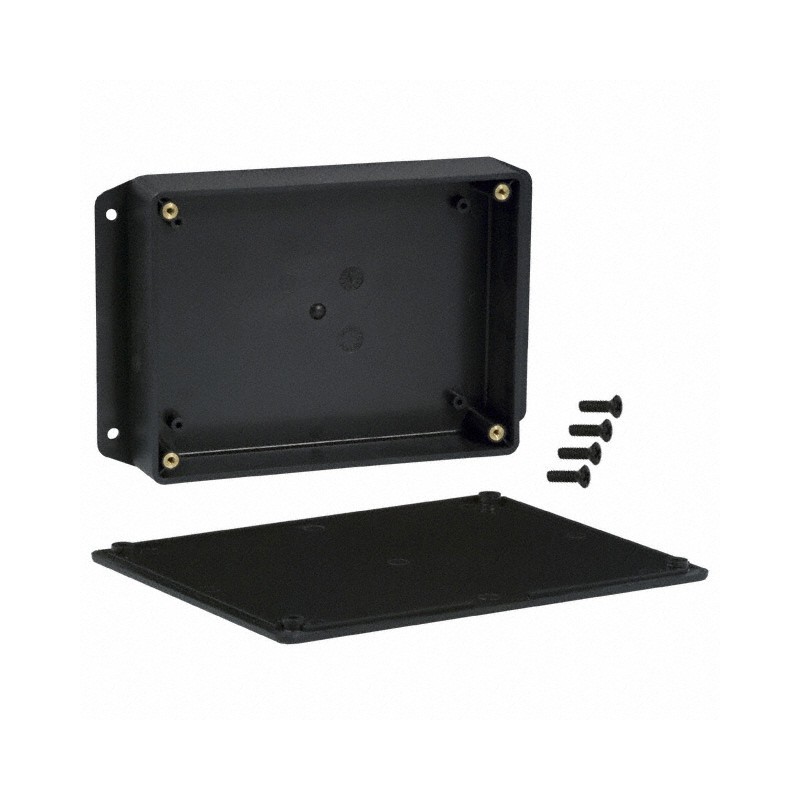 1 pcs : CUR-3287-MB - Box Plastic, ABS Black Cover Included 6.112' L x 4.612' W (155.24mm x 117.14mm) X 1.356' (34.44mm)