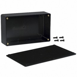 1 pcs : CU-3284 - Box Plastic, ABS Black Cover Included 7.612' L x 4.612' W (193.34mm x 117.14mm) X 2.356' (59.84mm)