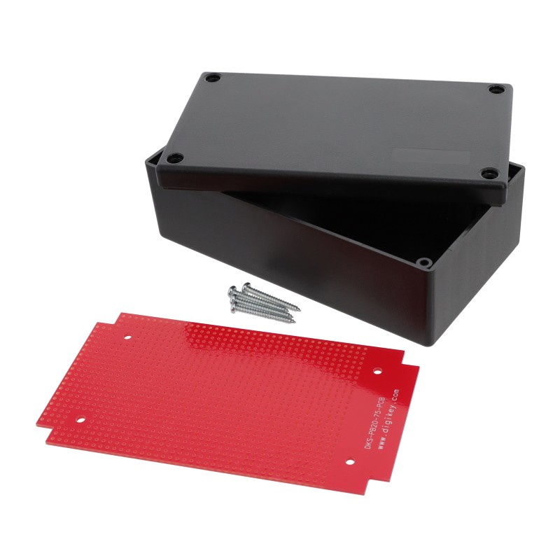 1 pcs : DKS-PB20-75 - Box Plastic, ABS Black Cover Included, Lid 4.500' L x 2.300' W (114.30mm x 58.42mm) X