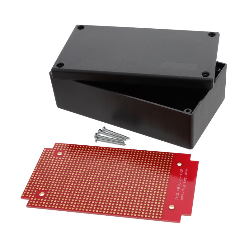 1 pcs : DKS-PB20-87 - Box Plastic, ABS Black Cover Included, Lid 5.300' L x 2.900' W (134.62mm x 73.66mm) X