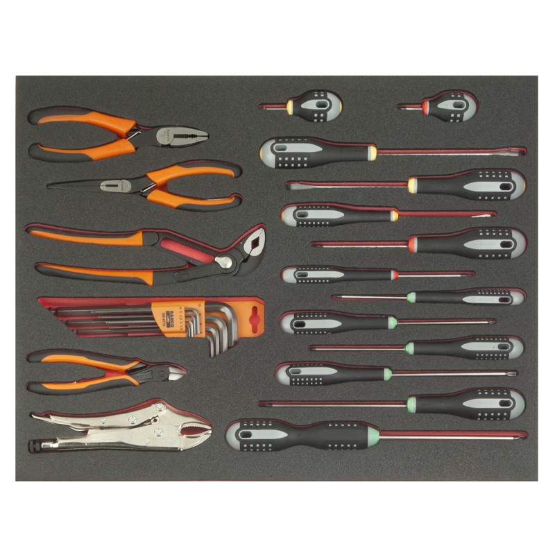 1 pcs - Bahco 25 Piece Maintenance Tool Kit with Foam Inlay