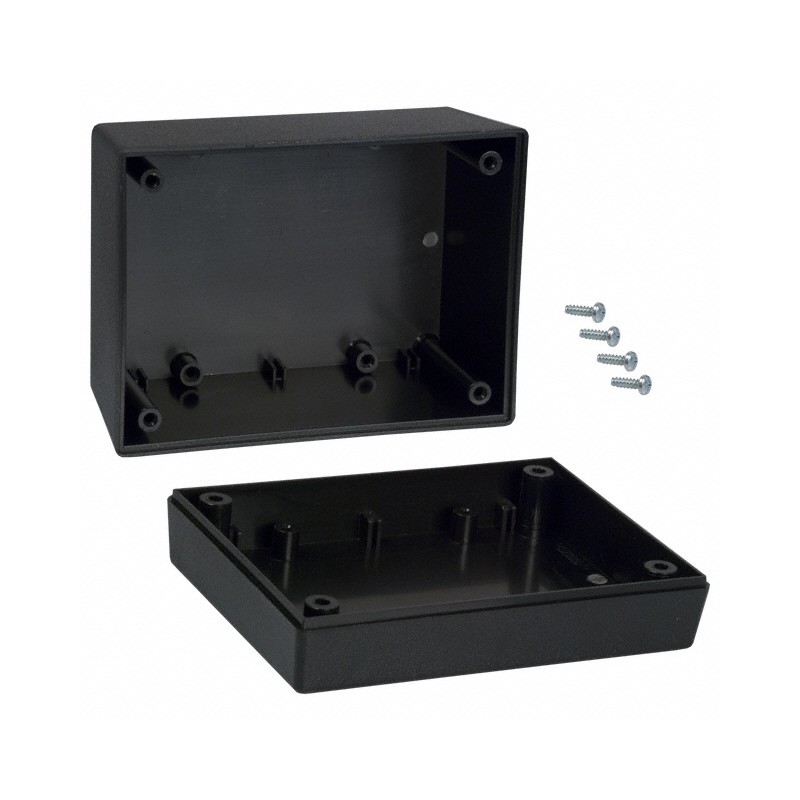 1 pcs : 133,BK - Box Plastic, ABS Black Hand Held, Split Sides 4.380' L x 3.250' W (111.25mm x 82.55mm) X 2.500' (63.50mm)