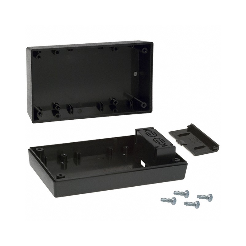 1 pcs : 252,BK - Box Plastic, ABS Black Hand Held, Split Sides 5.620' L x 3.250' W (142.75mm x 82.55mm) X 2.000' (50.80mm)