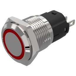1 pcs - EAO 82 Series Green, Red Indicator, 24V dc, 16mm Mounting Hole Size, Solder Tab Termination, IP65, IP67